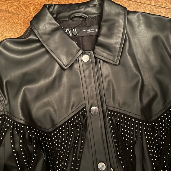 Faux leather studded fringe jacket - Picture 4 of 9